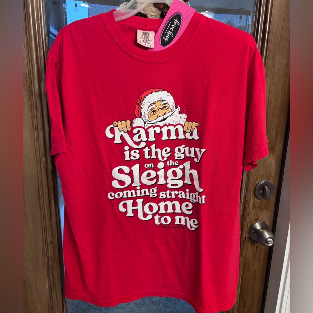 Comfort Colors Christmas Taylor Swift themed tee, size L
